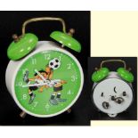 World Cup 1974. Souvenir clock in the style of 70 - souvenir mechanical alarm clock with the mascots