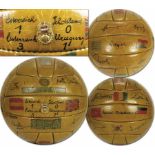 World Cup 1954 Leather ball Austrian Team - Original leather ball made in 1954 with original