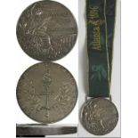 Olympic Games 1966. Silver Winnner medal Atlanta - for the second place in diving. Engraving on