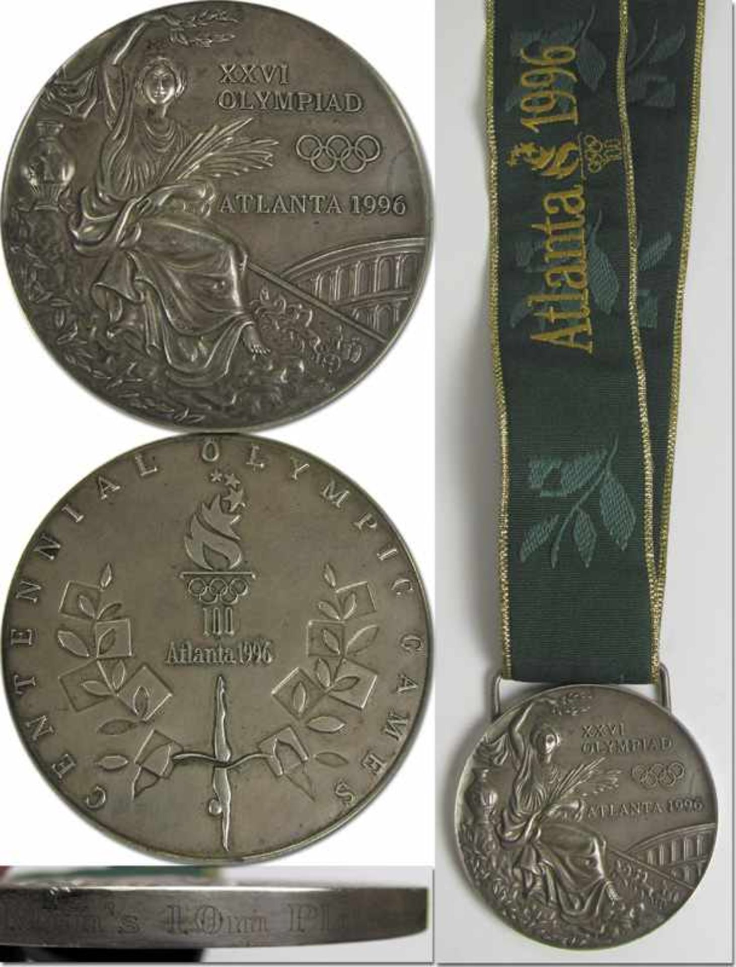 Olympic Games 1966. Silver Winnner medal Atlanta - for the second place in diving. Engraving on