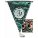 World Cup 1954 German match reöica Pennant - "Weltmeisterschaft 1954“ Embroidered silk pennant