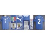 World Cup 2010 match worn football shirt Italia - Original match worn shirt Italy with number 2.