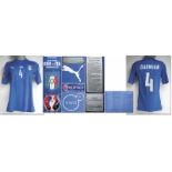 UEFA EURO 2016 match worn football shirt Italy - Original match worn shirt Italy with number 4. Worn