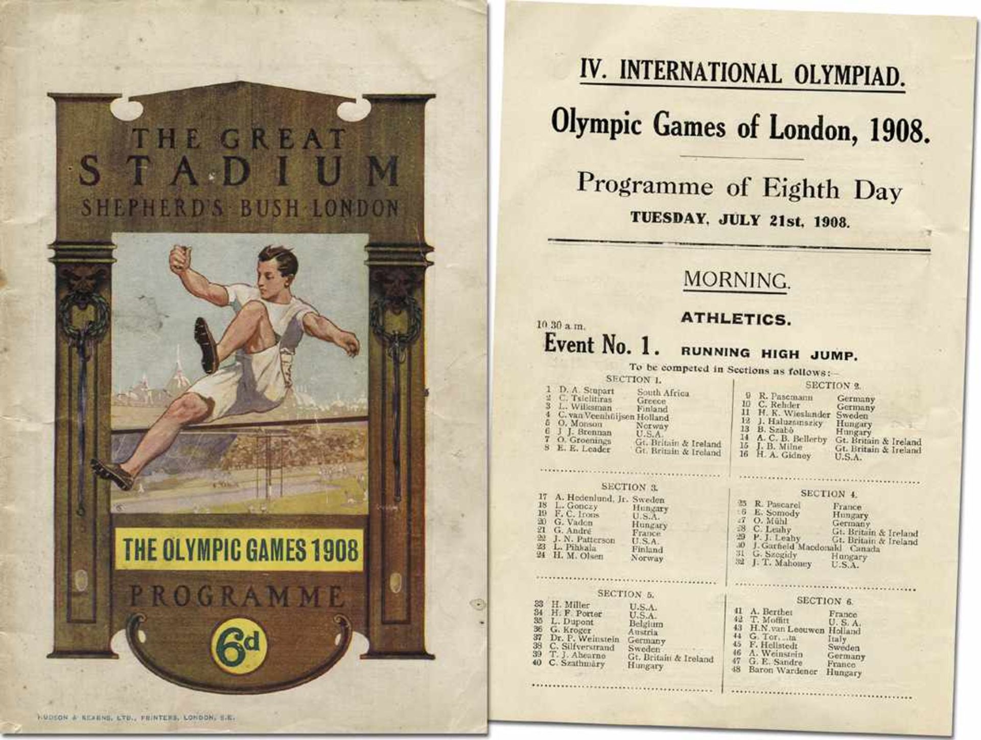 Olympic Games 1908. Official Programm - Olympic Games of London 1908. IV.International Olympiad.