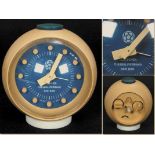 World Cup 1974. Souvenir clock GDR Team - Mechanical watch In cream colour plastic case in typical