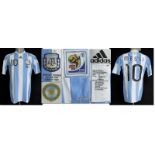 World Cup 2010 match issued footb.shirt Argentina - Original match issued shirt Argentina with