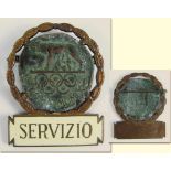 Participation Badge:Olympic Games 1960 Rome. - Bronze relief motif with white enamelled bar with