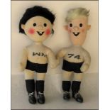 World Cup 1974. Official Mascots Tip & Tap - cuddle toy from the World Cup 1974 in Germany „Tip &