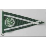 World Cup 1954. German FA Pennant - Green linen bicycle pennant with sewn on white linen stripes