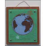 World Cup 1974. Commemorative Wallplate: DFB - Plexiglass commemorative DFB wallplate on occasion of