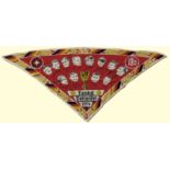 World Cup 1954. Silk scarf with german Team - Commemorative triangular silk scarf with the heads