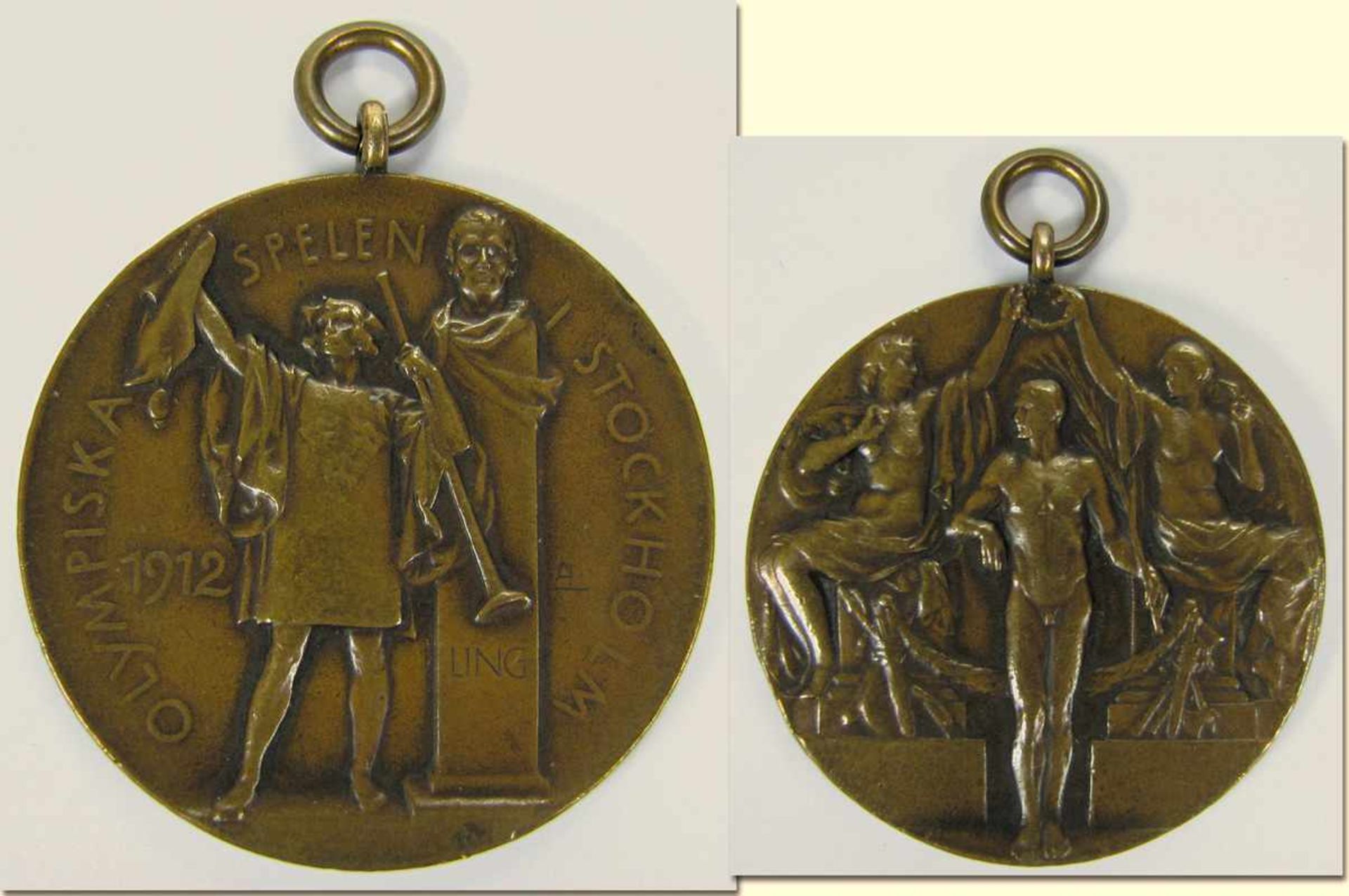 Olympic Games Stockholm 1912. Bronze Medal - Original bronze medal „Olympiska Spelen i Stockholm