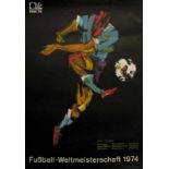 World Cup 1974 offiicial Poster 84,x60 cm - Football World Cup 1974 poster, 84 x 60 cm. Official
