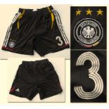 World Cup 2006 match worn football pants Germany - Original match worn shorts with number 3. Worn by