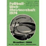 World Cup 1974. Programm Brasil v GDR - 26th June in Hannover. 40 pages, 15x21 cm, Sport-Druck,