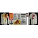 UEFA Euro 2016 match worn football shirt Spain - Original match worn shirt Spain with number 15.