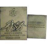 World Cup 1954. German Playque of honour - Large bronze plaque, silver plated (130 grams).Front: „