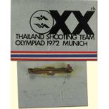 Olympic Games Munich 1972. Thailand Shooting pin - Team badge „Thailand Shooting Team Olympiad