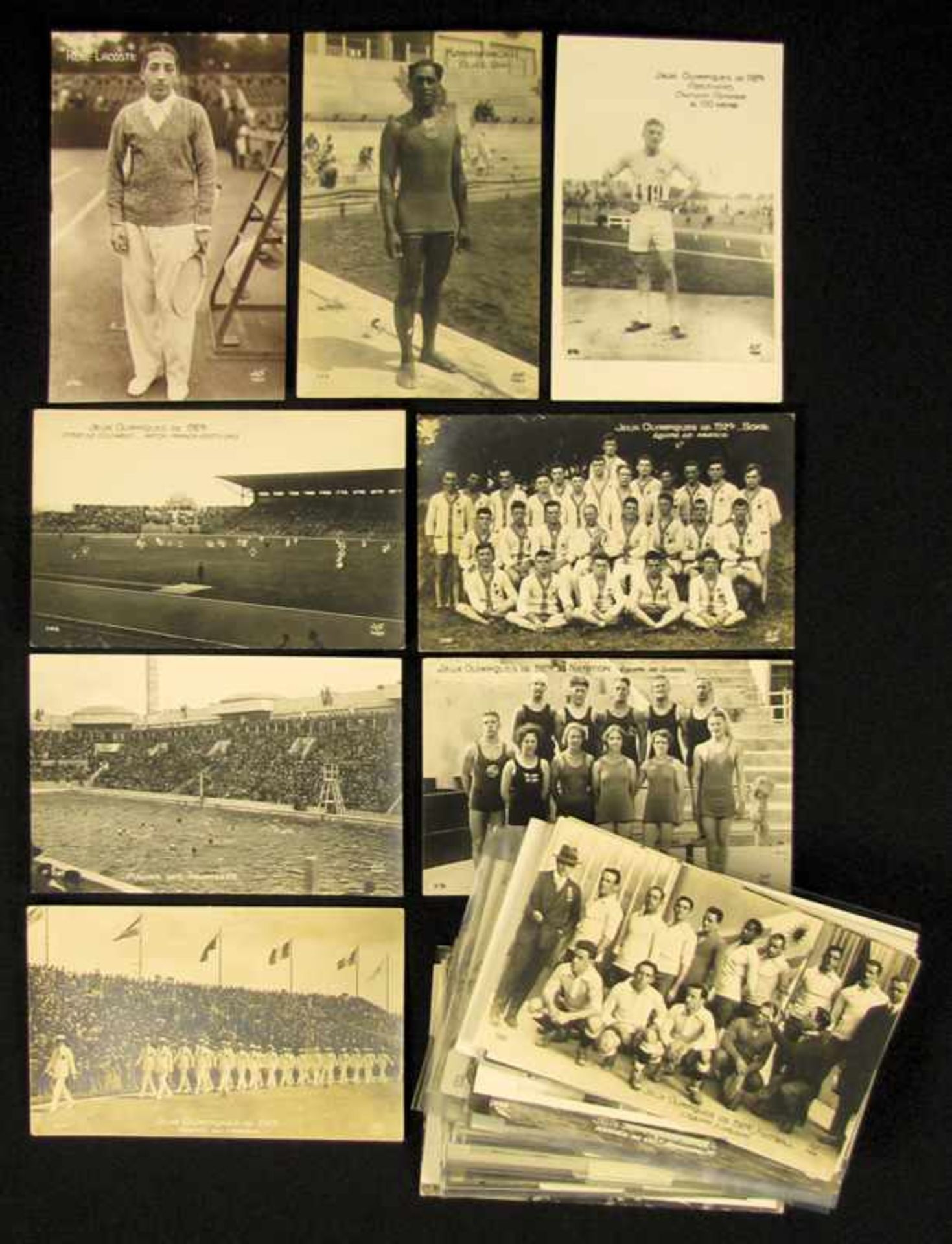 Olympic Games 1924. 72 official Postcards - 72 black-and-white postcards from the Olympic Games in