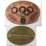 Olympic Games Paris 1924. Extremley rare Pin - "VIII Olympiade 1924". With olympic rings and