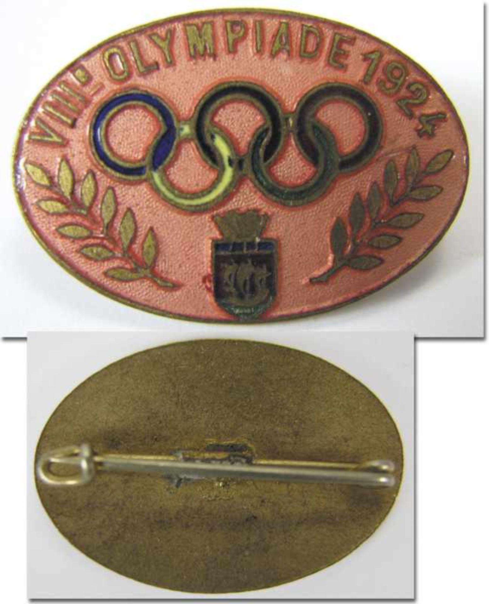 Olympic Games Paris 1924. Extremley rare Pin - "VIII Olympiade 1924". With olympic rings and