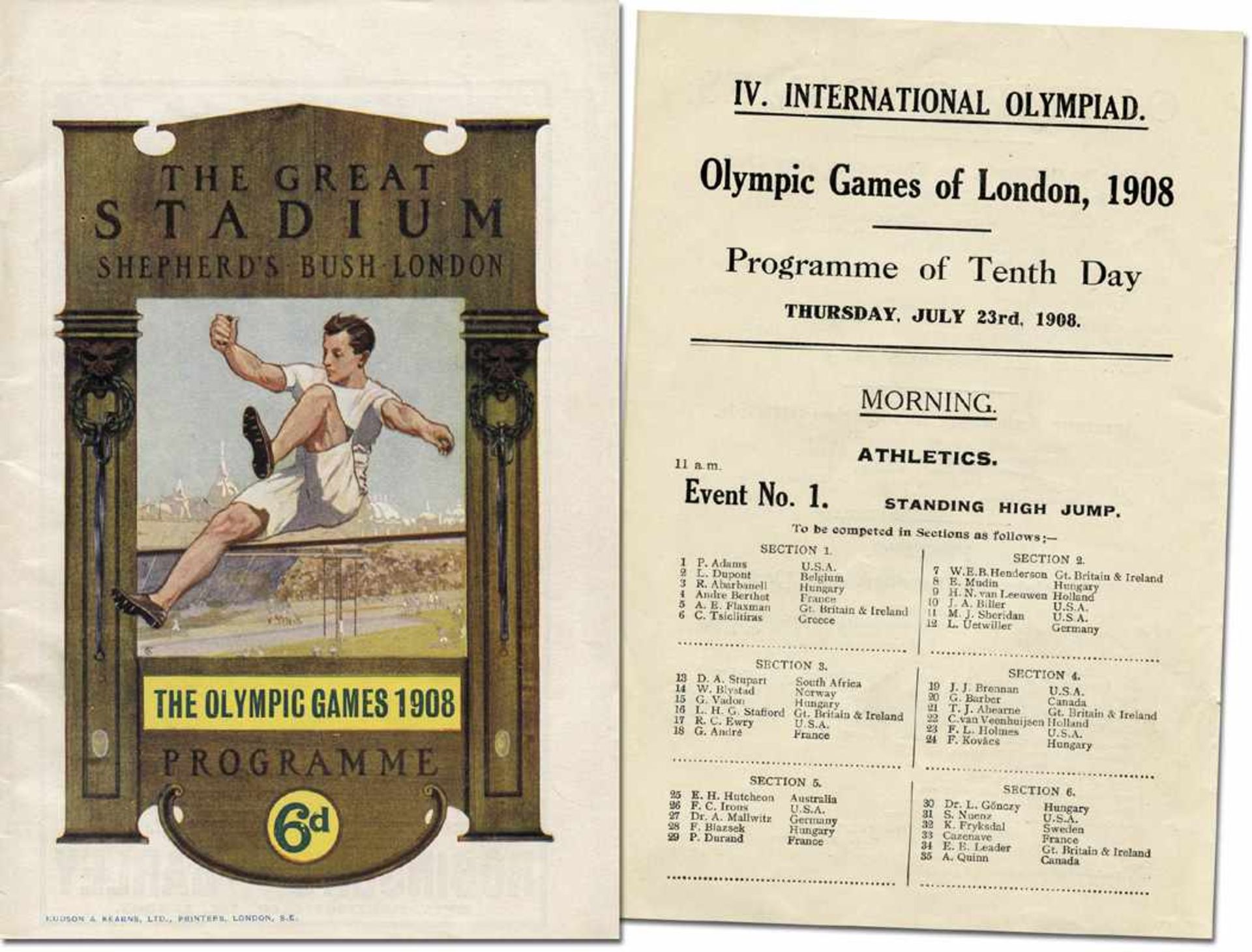 Olympic Games 1908. Official Programm - Olympic Games of London 1908. IV.International Olympiad.