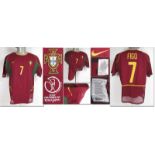 World Cup 2002 match worn football shirt Portugal - Original match worn shirt Portugal with number