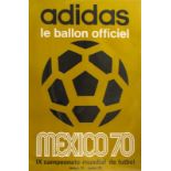 World Cup 1970. Official poster WC 1970 Adidas - Large official advertising poster „Adidas le ballon