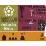 World Cup 1970. Ticket Germany vs Morocco - on June, 3rd in Leon. 80 dollar seat ticket. Size