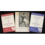 Olympic Games 1952: Three programmes: - XV Olympia Helsinki 1952. 1) Programme Overview, 40 p., 20.