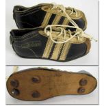 World Cup 1954 Mini Adidas boots German Autograhs - Handmade Mini football boots adidas with