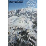 Poster Olympic Winter Games 1968 Chamrousse - Official advertising poster for the Olympic Winter