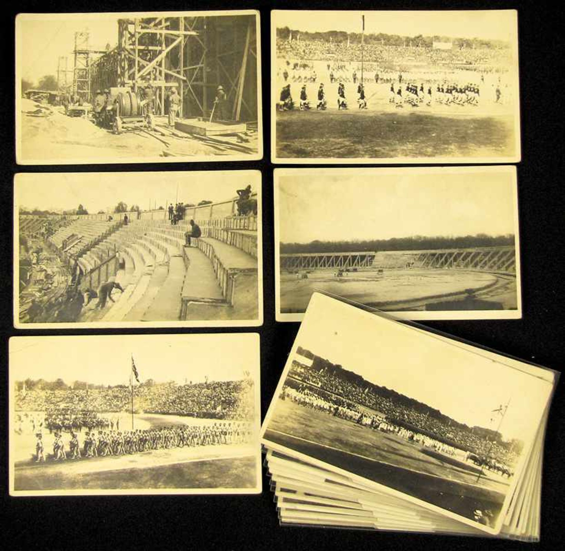 Inter Allied Games 1919 18 Postcards Olympic 1920 - 18 black-and-white photo postcards from the "