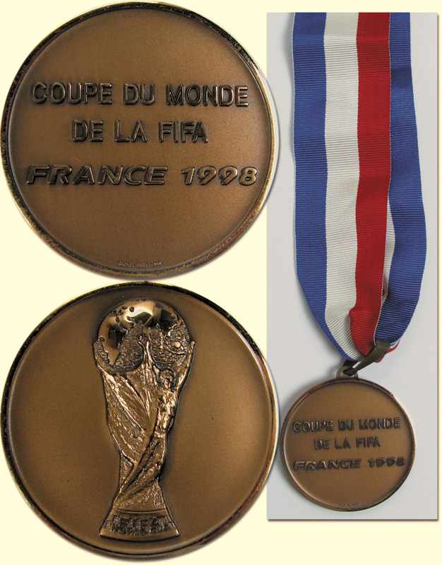 World Cup 1998 France. Winner medal Croatia - Official winner medal of the Croatia team for coming