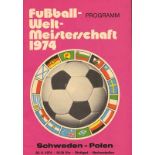 World Cup 1974. Programm Sweden v Poland - 26th june in Stuttgart, 40 pages, 21x15 cmProgramm WM