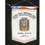 Football Match Pennant Chile v USSR 1973 - Official match pennant for the World Cup 1974