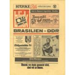 World Cup 1974. Programm Brasil v GDR - 26th June in Hanover. Programm from "Blick". 16 pages, 31x23