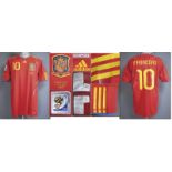 World Cup 2010 match worn football shirt Spain - Original match worn shirt Spain with number 10.