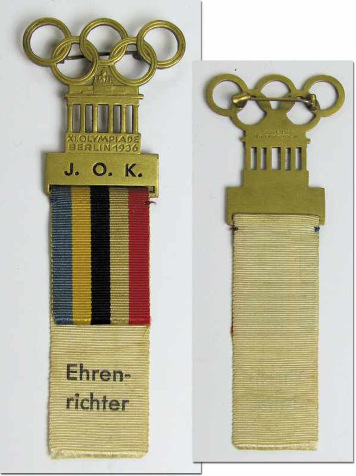 Participation Badge: Olympic Games 1936. IOC - Olympic Games 1936 Berlin. „I.O.K.“ (International