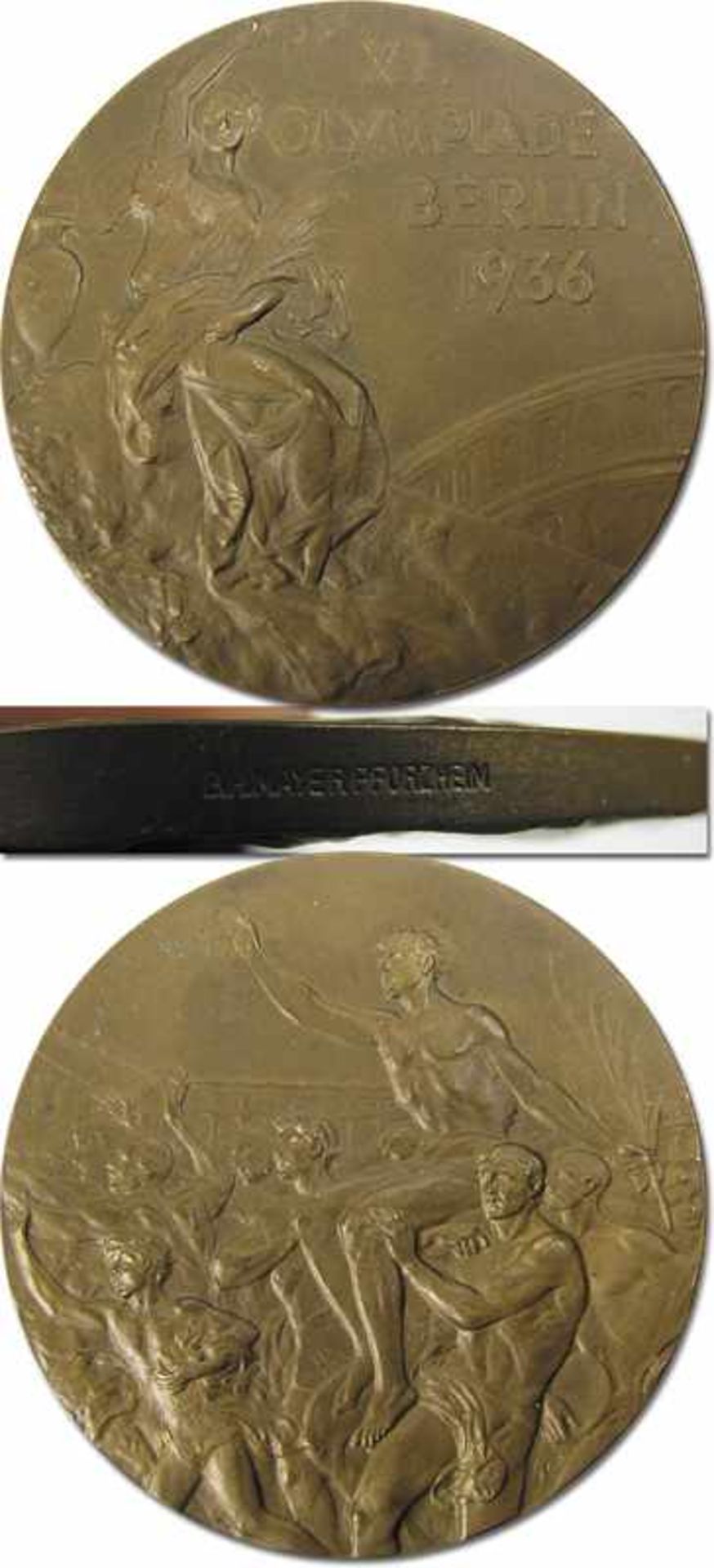 Olympic Games Berlin 1936. Bronze Winnermedal - Original bronze Winner-medal awarded for 3rd place