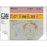 World Cup 1974. Ticket Final Germany vs Holland - in Munich on 7th July 1974; DM 40.00. Size 15x10.5
