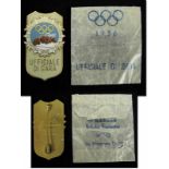 Olympic Winter Games 1956. Participation badge - Official participation badge 1956. Olympic Winter