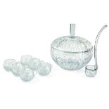 A Cut Crystal Glass Punch Set