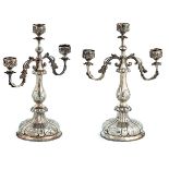 A Pair of Ottoman Silver Candlesticks