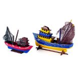 A Lot of Two Sailling Boat Models