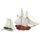 A Lot of Two Sailling Boat Models