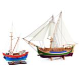 A Lot of Two Sailling Boat Models