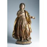 “Santa Ana”, escultura en madera tallada, estucada, policromada y dorada. Escuela española S.