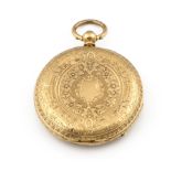 Reloj Lepine suizo fabricado por DF & COMPANY en oro de 18K c .1890. Esfera en oro con centro