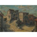MIGUEL PRADILLA (Roma, 1884 - Madrid, 1965) Sierra de la Demanda Óleo sobre lienzo. 29 x 38 cm.